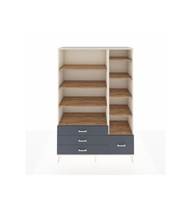 Hyperion Dolap 9 Raflı 4 Çekmeceli  132x44x195 Aytaşı-Çam/Antrasit