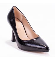 Dagoster DZA07-388451 Siyah Rugan Stiletto Topuklu Kadın Ayakkabı (Parlak Siyah)
