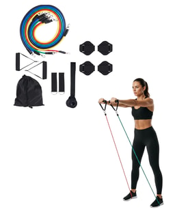 Mey İthalat® 11 Parça Çok Fonksiyonlu Kapı Arkası Egzersiz Bandı Ev Tipi Spor Seti
