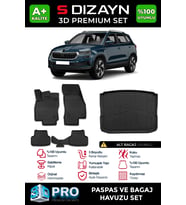 S-Dizayn Skoda Karoq 3D Pro Havuzlu Paspas ve Alt Bagaj Havuzu Seti (2'li SET) 2018 Üzeri A+ Kalite