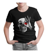 Skull with Red Eye Siyah Çocuk Tshirt