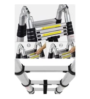 EBAX (2.5+2.5) 5 METRE  8+8 BASAMAK 16 BASAMAK ÇİFT YÖNLÜ ALÜMİNYUM TELESKOPİK MERDİVEN
