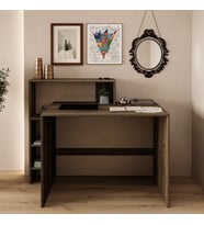 Amber Çalışma Masası – Raflı, Modern Bilgisayar Masası (Ceviz)