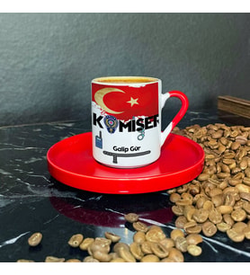 Komiser Kırmızı Türk Kahvesi Fincanı