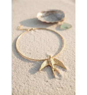 Kırlangıç Model Gold Renk Choker Kadın Kolye TJ-BKO11151