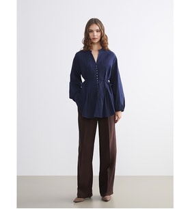 LCW Modest Kahverengi Standart Fit Kadın Pileli Pantolon