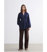 LCW Modest Kahverengi Standart Fit Kadın Pileli Pantolon