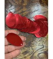 5X3 CM 50 ADET DELİKLİ LAZER KESİM DAMLA PUL PAYET ÇANTA PULU (Kırmızı)