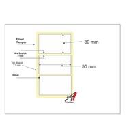 Kirtasiyejet Etiket Termal Etiket 30 x 50 mm 20,000 Adet Termal Barkod Etiketi 2.000 Sarımlı 10 Rulo
