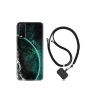 Vivo Y20 Kılıf Resimli Desenli Silikon Boyun Askılı Green World 1856