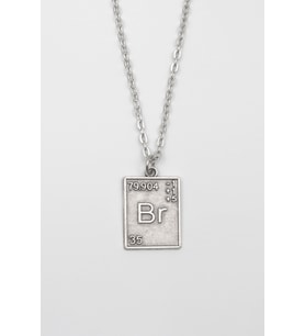 Breaking Bad Br Element Kolye - Düz Ezme İthal Zincirli Unisex Gümüş Kaplama - 60 cm