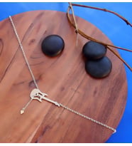 Kişiye Özel 925 Ayar Gümüş Gitar Pena Kolye