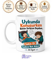 Uykusunda Konuşan Kardeşe Esprili Kupa Bardak Komik Kardeş Hediye