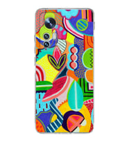 PrintiFy Xiaomi Mi 12 Lite ile Uyumlu 1mm Slim Fit Retro Renkler 6 Baskılı Şeffaf  Kılıf