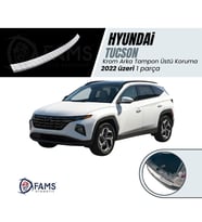 Hyundai Tucson Krom Arka Tampon Üstü Koruma 2022 üzeri P.Çelik (Taşlı)