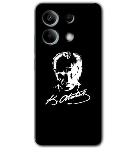 Redmi Note 13 Pro 5G Kılıf HD Desen Baskılı Kılıf - Atatürk Silüet İmza