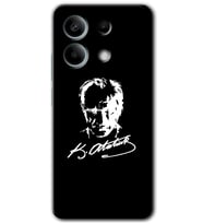 Redmi Note 13 Pro 5G Kılıf HD Desen Baskılı Kılıf - Atatürk Silüet İmza