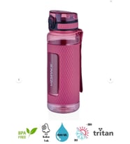 Uzspace 1100 ML Mega Büyük Boy Tritan Su Matarası Silikon Korumalı Kaydırmaz Gövde Suluk (Pembe)