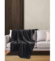 Wellsoft Battaniye Televizyon Battaniyesi Peluş Polar Battaniye Tek Kişilik 170 * 230 Siyah