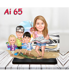 Kişiye Özel Ahşap Biblo - Aile Karikatür Biblo - 4 Kişilik Aile Biblo 26