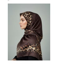 Soft Zarif Leopar Desenli Moda Trend Şal