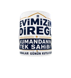 Kişiye Özel Evimizin Direği Kumandanın Tek Sahibi Yazılı Baş Harfli Kupa Bardak