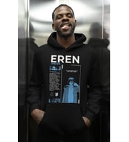 Eren Yeager Attack On Titan Baskılı Unisex Oversize Anime Karakter Hoodie