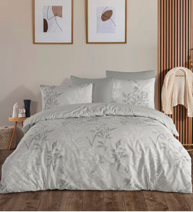 Karden Flower Dream Cotton Nobel Buz Gri %100 Pamuk Poplin Tek Kişilik Nevresim Takımı