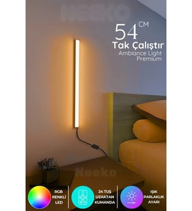 Mini Stick - Uzaktan Kumandalı Rgb Led 16 Renk Aplik - 54 Cm