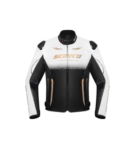 JK290 Motosiklet Montu 4 Mevsim Deri Racing Motor Mont White-Gold