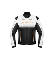 JK290 Motosiklet Montu 4 Mevsim Deri Racing Motor Mont White-Gold