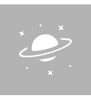 Saturn Araba Sticker siyah 15x15 CM (Beyaz)