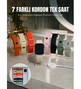 Bluetooth Konuşmalı Akıllı Saat 7 Farklı Kordonlu İos Ve Android Uyumlu Akıllı Kol Saati
