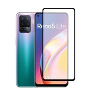Oppo Reno 5 Lite Uyumlu Zore Kenarları Kırılmaya Dayanıklı Cam Ekran Koruyucu (Siyah)