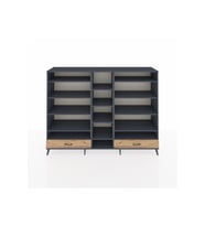 Hyperion Dolap 14 Raflı 2 Çekmeceli  220x44x163 Antrasit-Antrasit/Çam