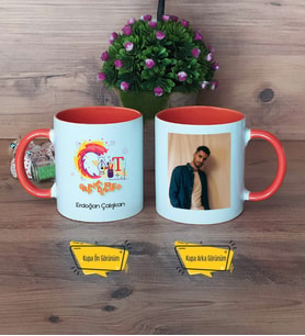 Grafiker Kupa Bardak Turuncu Fotoğraflı Grafikere Hediye