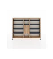 Arges Dolap 12 Raflı Tek Kapaklı  220x30x163 Çam-Çam/Antrasit