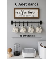 6 Kancalı Dekoratif Plastik Retro Mutfak Havlu Askısı, Fincan , Kupa Askısı 35 Cm Montajlı Ürün