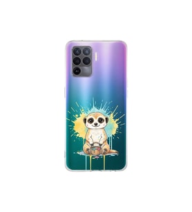 OPPO A96 ile Uyumlu Splash Mirket Tasarımlı Şeffaf Silikon Kılıf