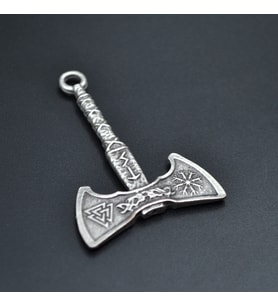 Viking Run Sembol Balta Kolye Ucu - Antik Gümüş Kaplama - Kod:67