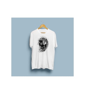 Oversize Siyah Aslan Tasarım unisex T-shirt