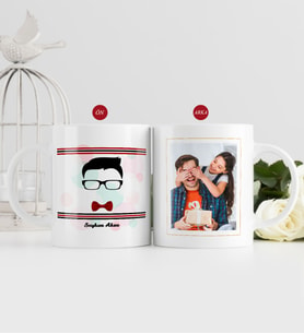 BK Gift Kişiye Özel Babalar Günü Hediyesi Fotoğraflı Kupa Bardak-85 (Beyaz)