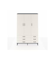 Arges Gardrop 5 Raflı 6 Çekmeceli Tek Askılı 132x30x195 Antrasit-Aytaşı