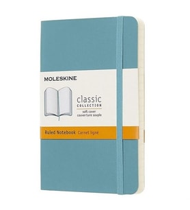 Moleskine Yumuşak Kapak Defter Mercan Mavisi (Çizgili - 9x14) - 5468