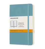 Moleskine Yumuşak Kapak Defter Mercan Mavisi (Çizgili - 9x14) - 5468