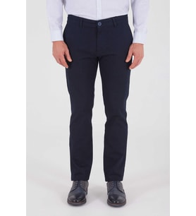 Yazı Klasik Fit Likralı Erkek Kanvas Pantolon-7079 (Lacivert)