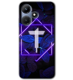 İnfinix Hot 30i Kılıf HD Desen Baskılı Kılıf - Dark Neon Yaprak T Harfi