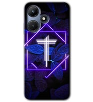 İnfinix Hot 30i Kılıf HD Desen Baskılı Kılıf - Dark Neon Yaprak T Harfi