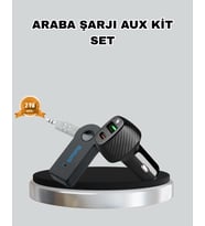 Aux Bluetooth Adaptör 38W Hızlı Araç Şarj Seti