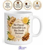 Kış Çayı İçenlere Zencefil Tarçın Limon Kış Hastalıklarına Savaş Kupa Bardak Hediye